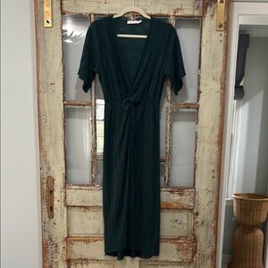 Elegant Green Wrap Dress